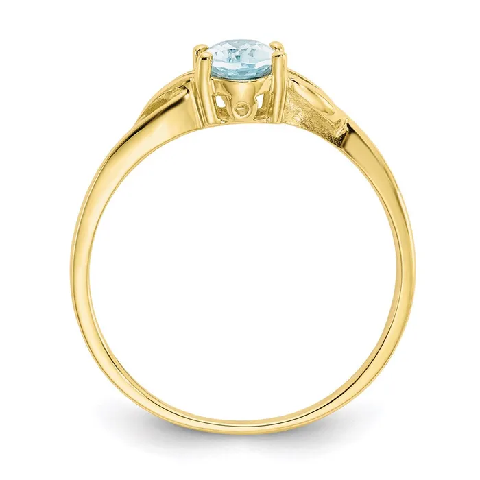 Rings Goldia 10K Yellow Gold Polished Geniune Aquamarine Birthstone Ring