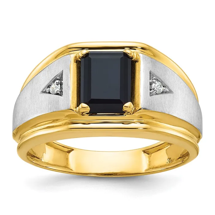 Rings Goldia 14k Twotone Gold Mens Satin Onyx and Diamond Ring Mounting Rings Goldia 14k Twotone Gold Mens Satin Onyx and Diamond Ring Mounting