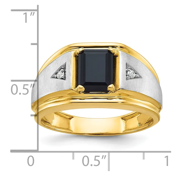 Rings Goldia 14k Twotone Gold Mens Satin Onyx and Diamond Ring Mounting