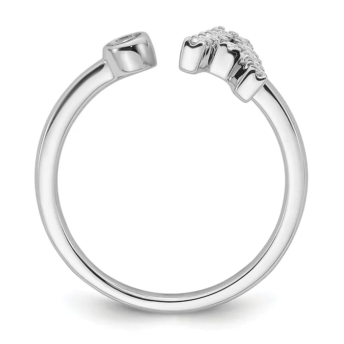 Rings Goldia 14k White Gold 16 Ct Lab Grown Diamond VSSI G Initial A Adjustable Ring