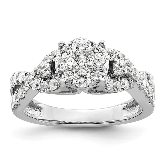 Rings Goldia 14K White Gold Lab Grown Diamond VSSI G Cluster Ring