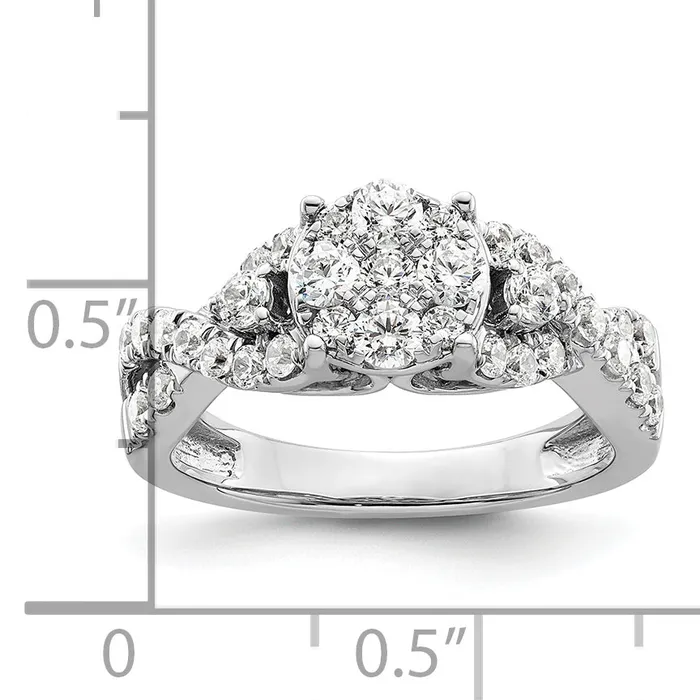 Rings Goldia 14K White Gold Lab Grown Diamond VSSI G Cluster Ring