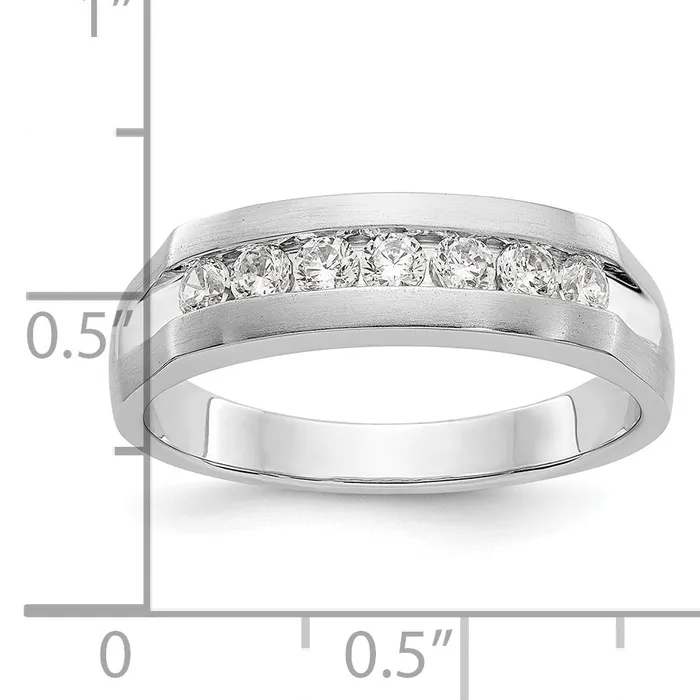 Rings Goldia 14K White Gold Lab Grown Diamond VSSI G Mens Band Ring