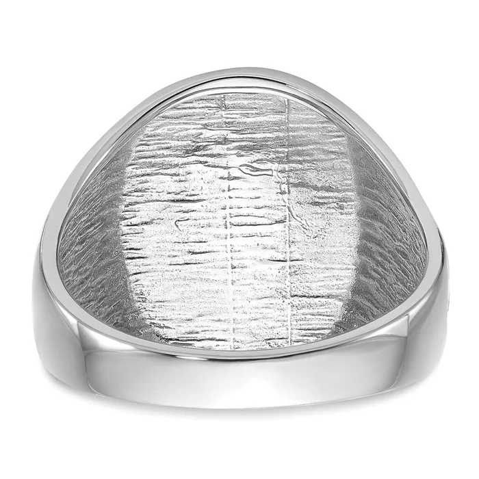 Rings Goldia 14k White Gold Mens Polished and Grooved with Black Enamel Masonic Ring