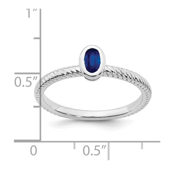 Rings Goldia 14k White Gold Oval Bezel Sapphire Ring