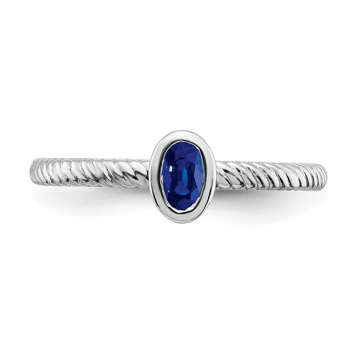 Rings Goldia 14k White Gold Oval Bezel Sapphire Ring