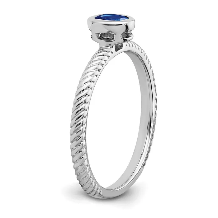 Rings Goldia 14k White Gold Oval Bezel Sapphire Ring