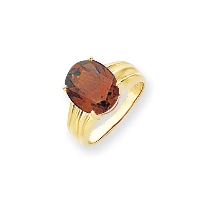 Rings Goldia 14k Yellow Gold 12x10mm Oval Garnet Checker ring