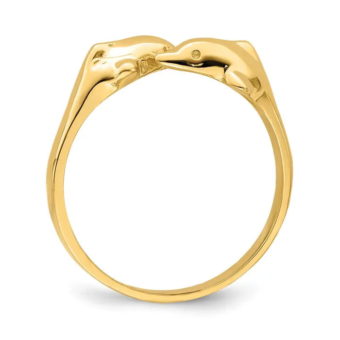 Rings Goldia 14K Yellow Gold Double Dolphins Ring
