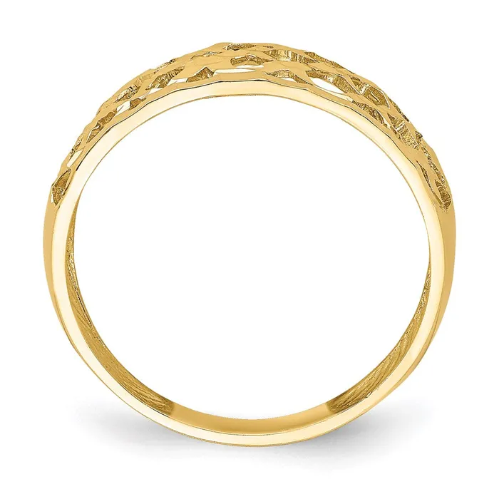 Rings Goldia 14K Yellow Gold Solid DC Woven Pattern Dome Ring