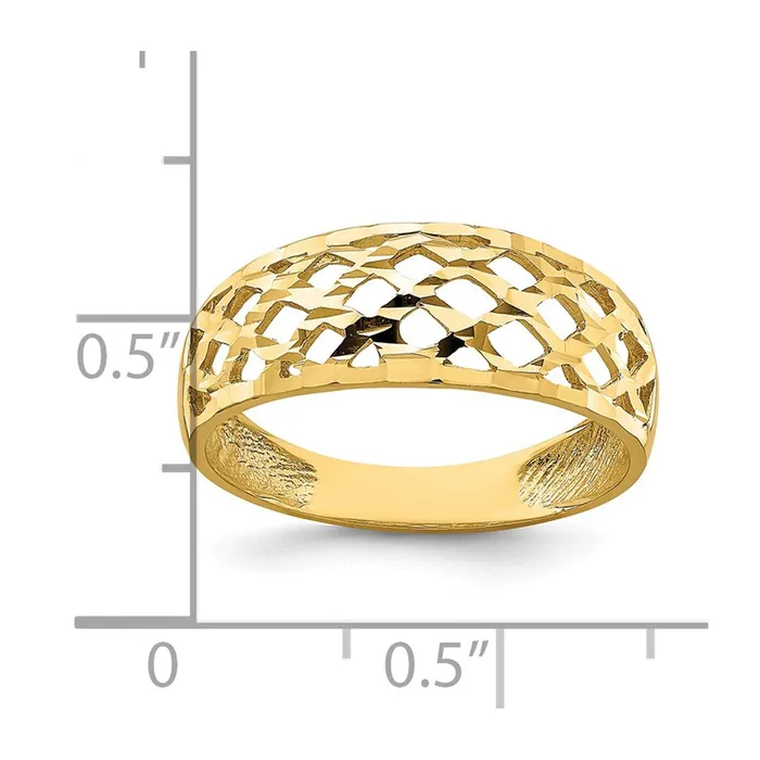 Rings Goldia 14K Yellow Gold Solid DC Woven Pattern Dome Ring