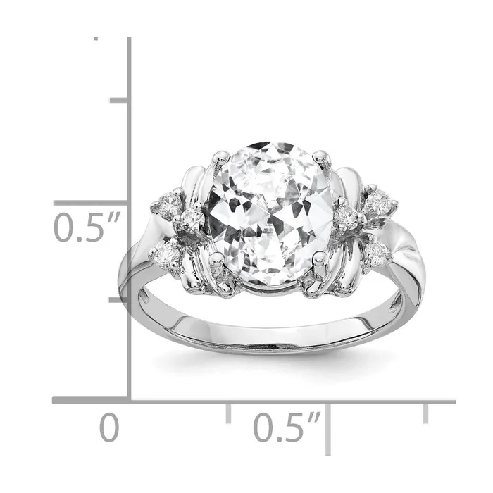 Rings goldiaca 14k White Gold 10x8mm Oval Cubic Zirconia A Real Diamond ring