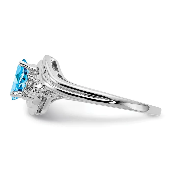 Rings goldiaca 14k White Gold 7x5mm Oval Blue Topaz Checker A Real Diamond ring Rings goldiaca 14k White Gold 7x5mm Oval Blue Topaz Checker A Real Diamond ring