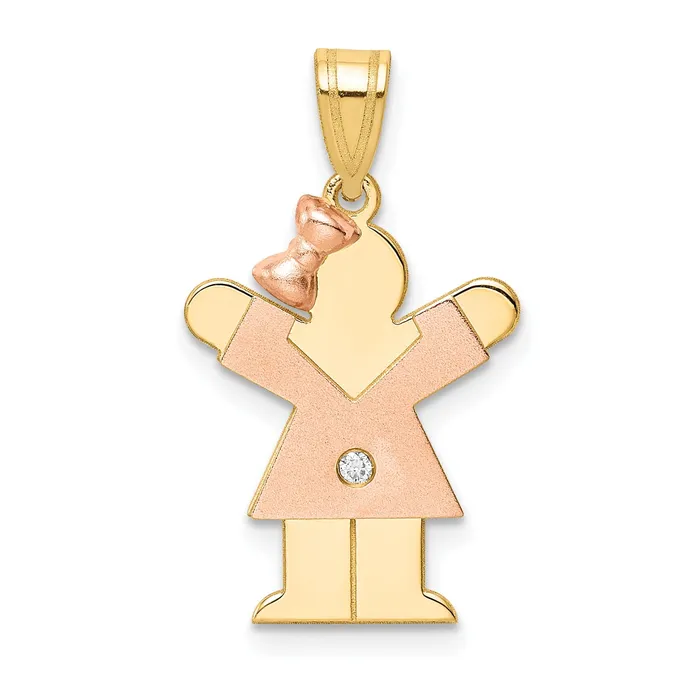 Rings Goldiacom 14k Two tone A Diamond kid pendant