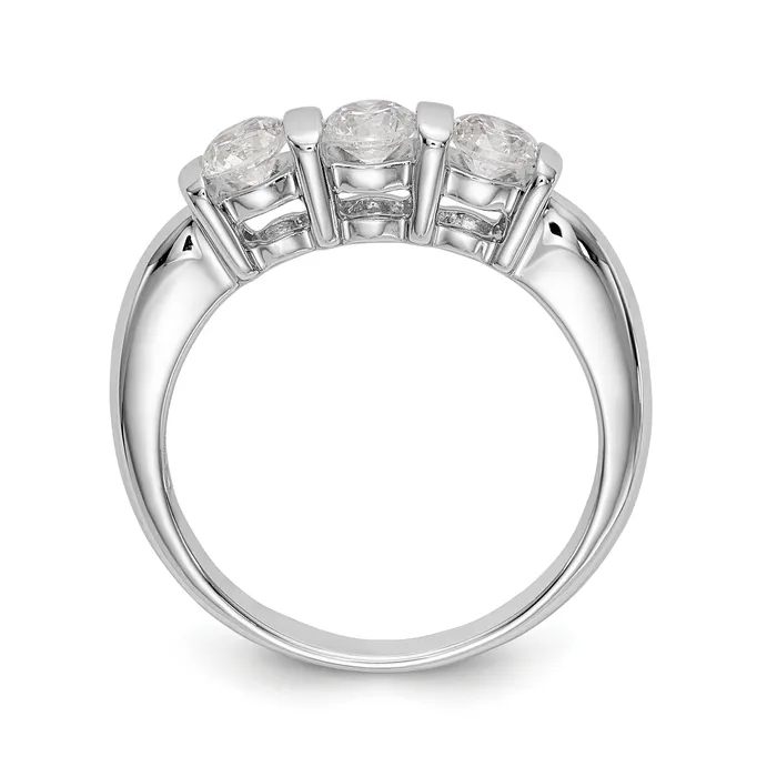 Rings Goldiacom 14K White Gold 3 Stone Diamond Engagement Ring