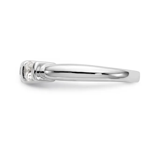 Rings Goldiacom 14K White Gold 3 Stone Diamond Engagement Ring