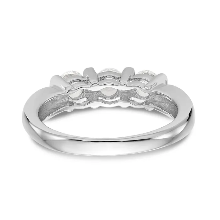 Rings Goldiacom 14K White Gold 3 Stone Diamond Engagement Ring