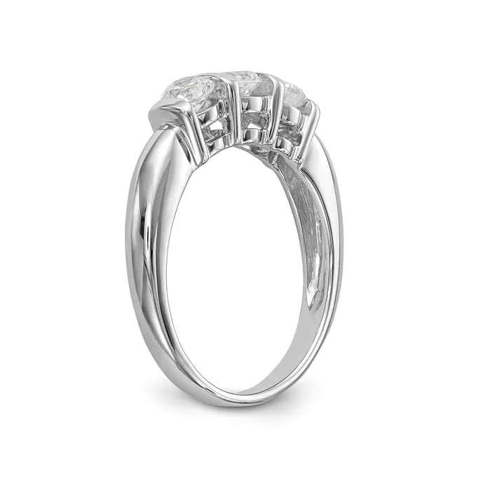 Rings Goldiacom 14K White Gold 3 Stone Diamond Engagement Ring