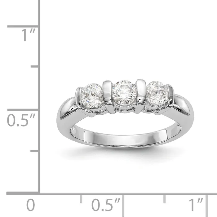 Rings Goldiacom 14K White Gold 3 Stone Diamond Engagement Ring