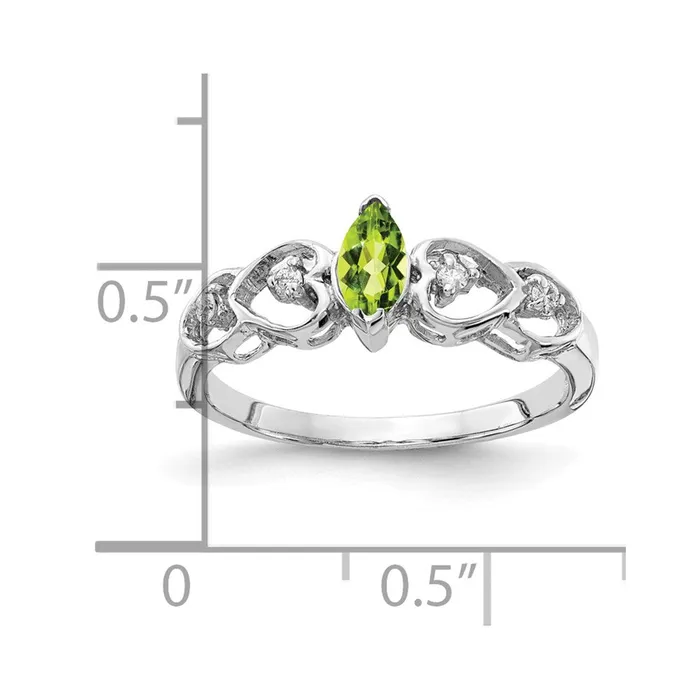 Rings Goldiacom 14k White Gold 6x3mm Marquise Peridot A Real Diamond ring