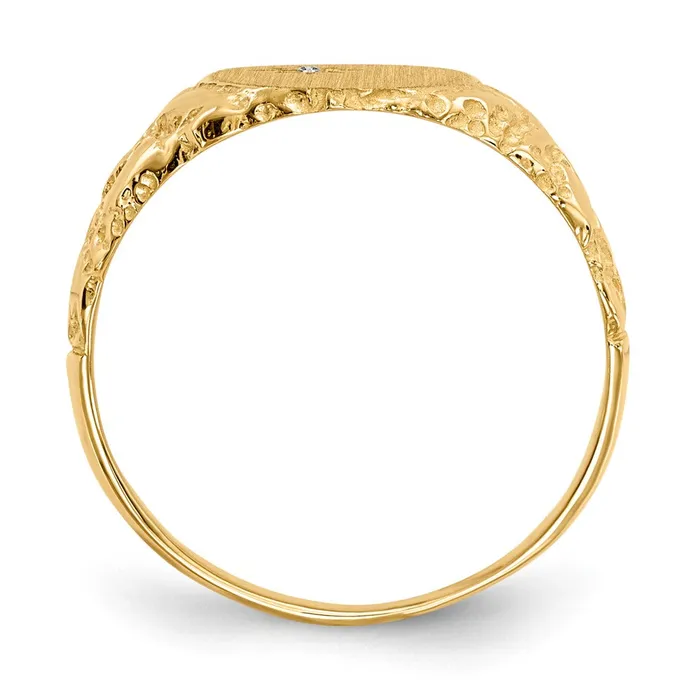 Rings Goldiacom 14K Yellow Gold 110x90mm Real Diamond Signet Ring