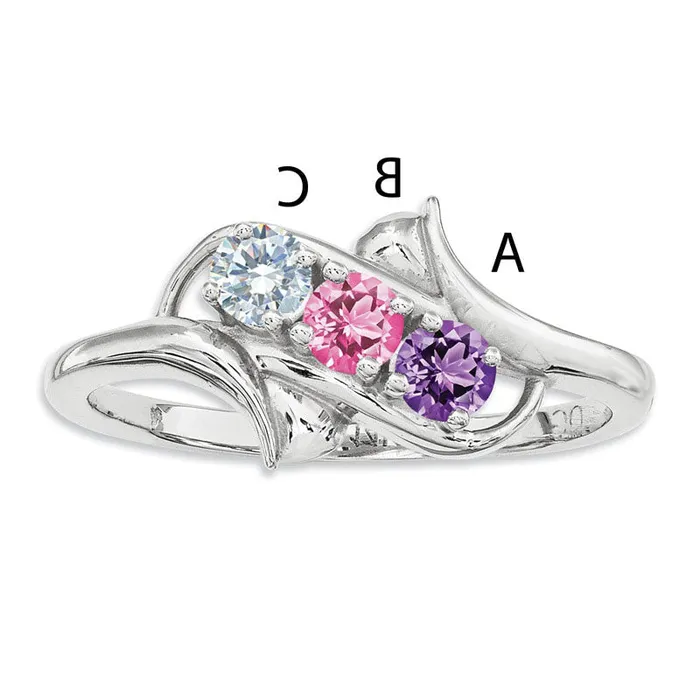 Rings Goldia Mothers Simulated Birthstone Ring in Sterling Silver 3 Stones Rings Goldia Mothers Simulated Birthstone Ring in Sterling Silver 3 Stones