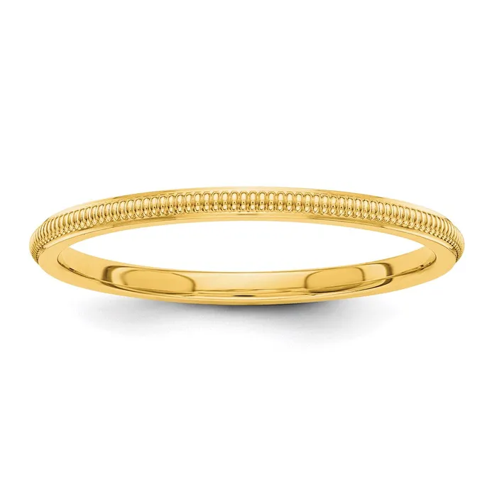 Rings Goldia Solid 10K Yellow Gold 15mm Milgrain MensWomens Wedding Band Ring Size 55