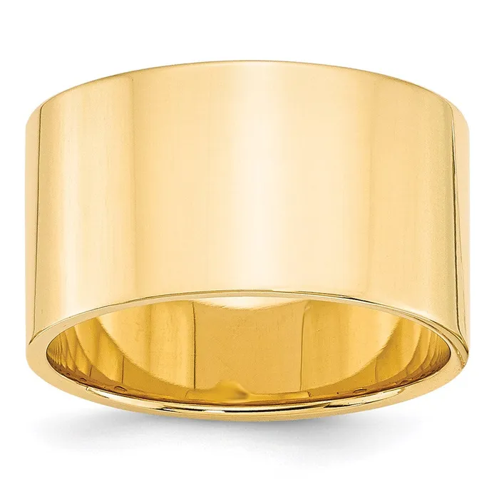 Rings Goldia Solid 10K Yellow Gold 12mm Light Weight Flat MensWomens Wedding Band Ring Size 105 Rings Goldia Solid 10K Yellow Gold 12mm Light Weight Flat MensWomens Wedding Band Ring Size 105