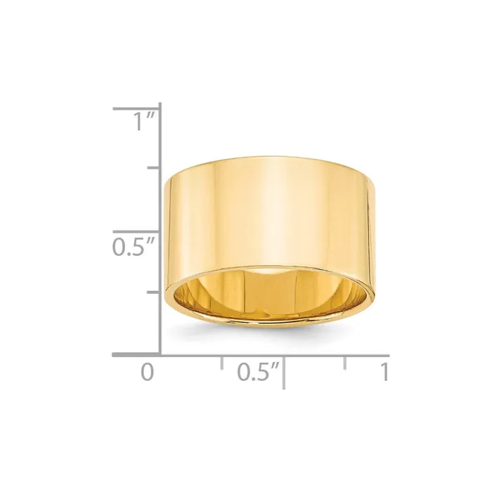 Rings Goldia Solid 10K Yellow Gold 12mm Light Weight Flat MensWomens Wedding Band Ring Size 105 Rings Goldia Solid 10K Yellow Gold 12mm Light Weight Flat MensWomens Wedding Band Ring Size 105