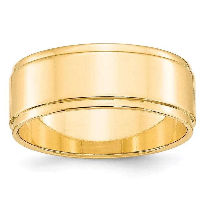 Rings Goldia Solid 10K Yellow Gold 8mm Flat with Step Edge MensWomens Wedding Band Ring Size 10 Rings Goldia Solid 10K Yellow Gold 8mm Flat with Step Edge MensWomens Wedding Band Ring Size 10