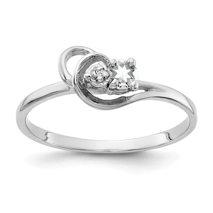 Rings Goldia Solid 14k White Gold 3mm Cubic Zirconia VS Simulated CZ Ring