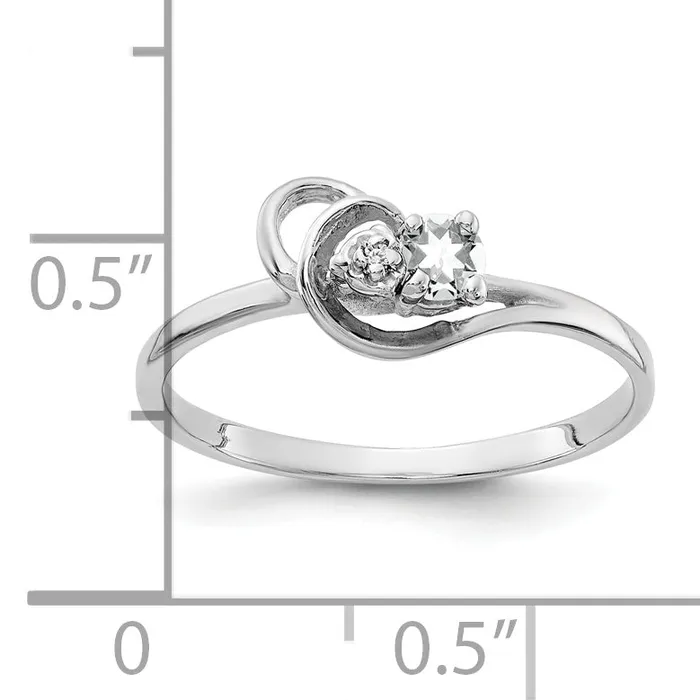 Rings Goldia Solid 14k White Gold 3mm Cubic Zirconia VS Simulated CZ Ring