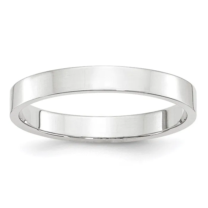 Rings Goldia Solid 14K White Gold 3mm Light Weight Flat MensWomens Wedding Band Ring Size 115