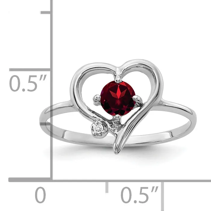Rings Goldia Solid 14k White Gold 4mm Simulated Garnet AAA CZ Ring