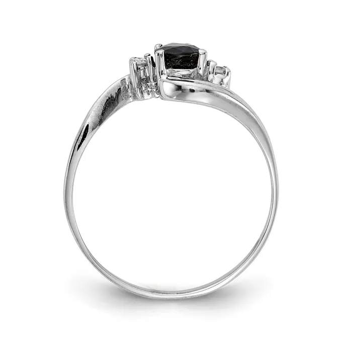 Rings Goldia Solid 14k White Gold 6x4mm Pear Simulated Sapphire AAA CZ Ring