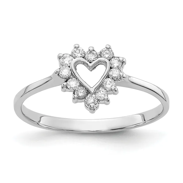 Rings Goldia Solid 14k White Gold A Simulated CZ Ring