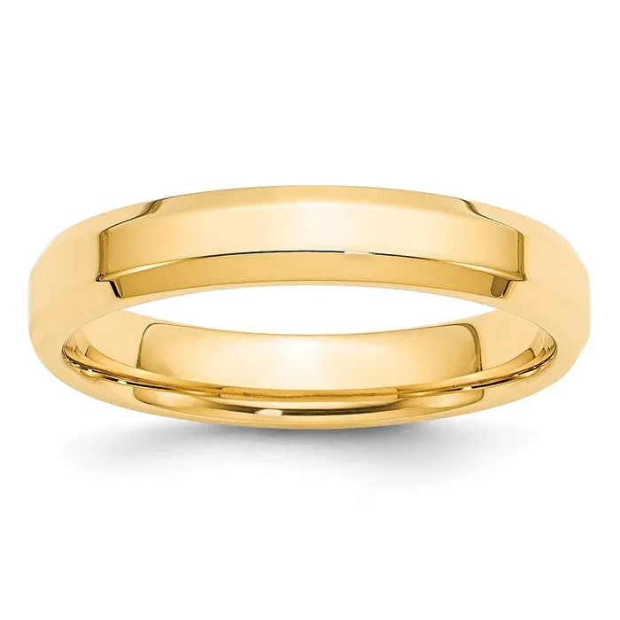 Rings Goldia Solid 14K Yellow Gold 4mm Bevel Edge Comfort Fit MensWomens Wedding Band Ring Size 6 Rings Goldia Solid 14K Yellow Gold 4mm Bevel Edge Comfort Fit MensWomens Wedding Band Ring Size 6