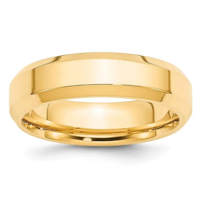 Rings Goldia Solid 14K Yellow Gold 6mm Bevel Edge Comfort Fit MensWomens Wedding Band Ring Size 12 Rings Goldia Solid 14K Yellow Gold 6mm Bevel Edge Comfort Fit MensWomens Wedding Band Ring Size 12