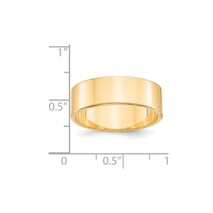 Rings Goldia Solid 14K Yellow Gold 7mm Light Weight Flat MensWomens Wedding Band Ring Size 115 Rings Goldia Solid 14K Yellow Gold 7mm Light Weight Flat MensWomens Wedding Band Ring Size 115