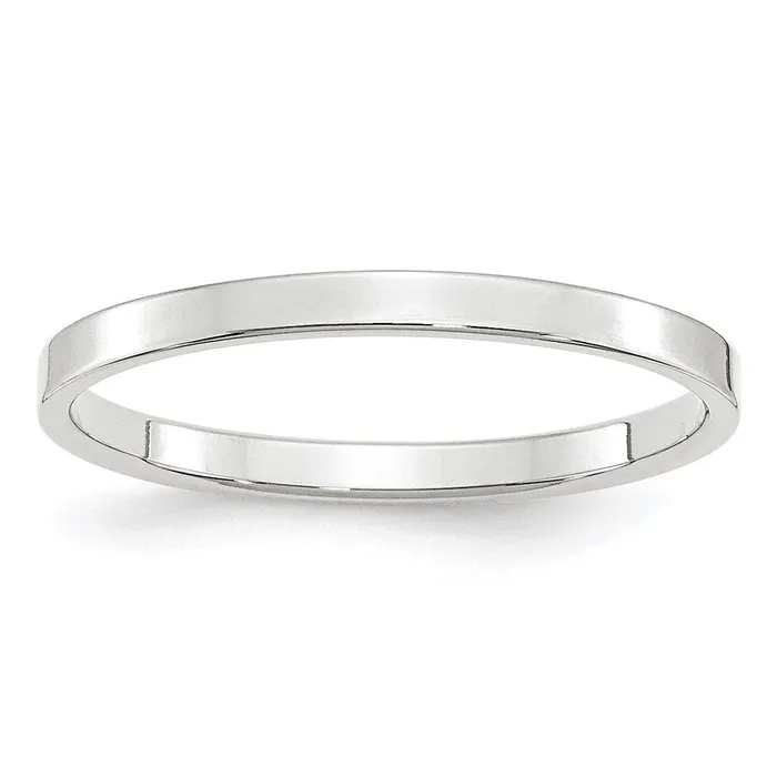 Rings Goldia Solid 18K White Gold 2mm Light Weight Flat MensWomens Wedding Band Ring Size 6 Rings Goldia Solid 18K White Gold 2mm Light Weight Flat MensWomens Wedding Band Ring Size 6