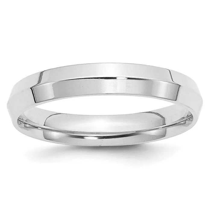 Rings Goldia Solid 18K White Gold 4mm Knife Edge Comfort Fit MensWomens Wedding Band Ring Size 65