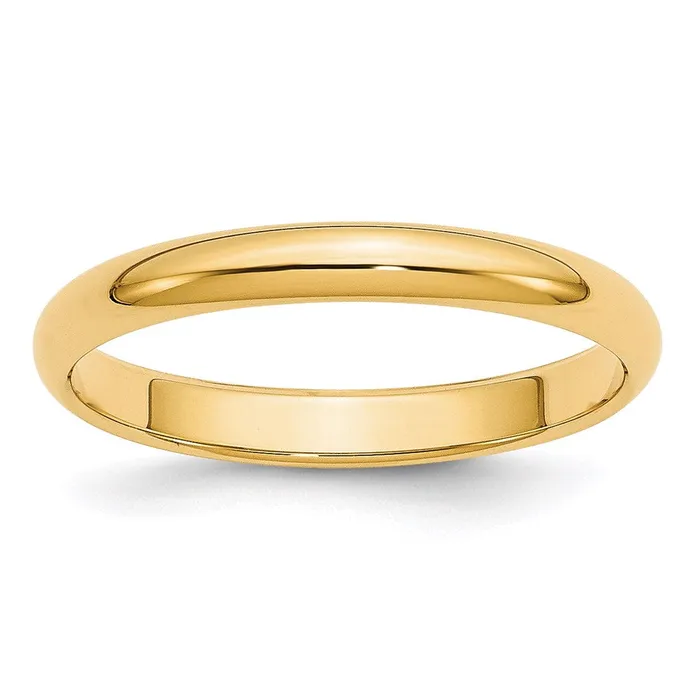 Rings Goldia Solid 18K Yellow Gold 3mm HalfRound Wedding MensWomens Wedding Band Ring Size 55