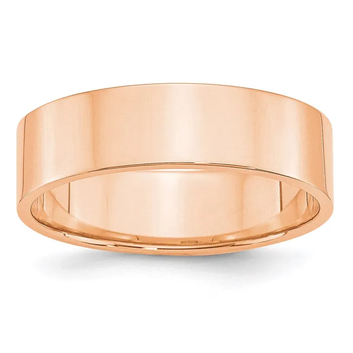 Rings Goldia Solid 18K Yellow Gold Rose Gold 6mm Light Weight Flat MensWomens Wedding Band Ring Size 7