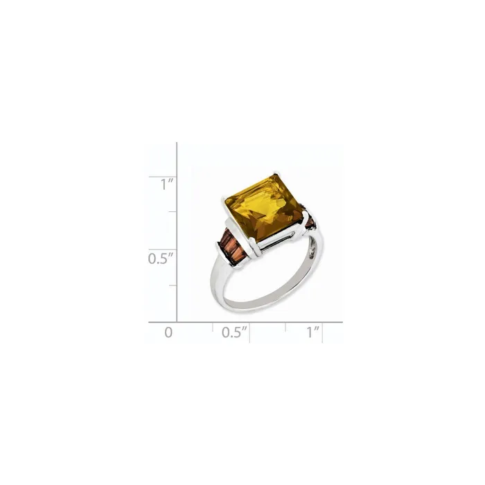 Rings Goldia Sterling Silver Whiskey Quartz u0026 Tabber Garnet Ring