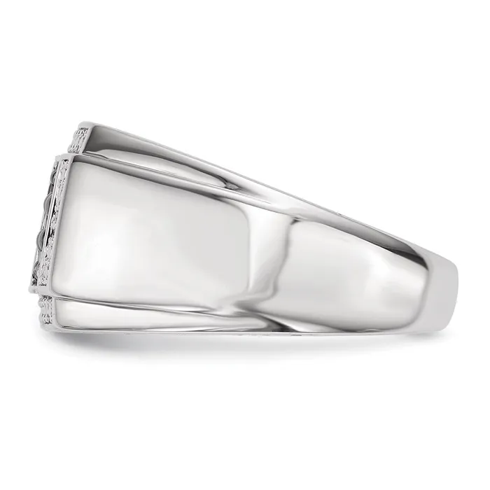 Rings Goldia Sterling Silver White u0026 Black Diamond Square Mens Ring