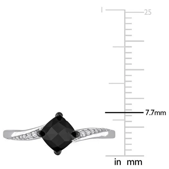 Rings JMS always Original Amour 10k White Gold 1 CT TDW Black and White Cushion and RoundCut Diamond Engagement Ring Rings JMS always Original Amour 10k White Gold 1 CT TDW Black and White Cushion and RoundCut Diamond Engagement Ring
