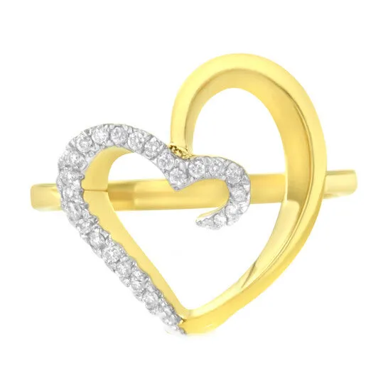 Rings JMS always Original Haus of Brilliance 14K Yellow Gold 110 ctw Diamond Heart Shape Ring KL I1I2 Rings JMS always Original Haus of Brilliance 14K Yellow Gold 110 ctw Diamond Heart Shape Ring KL I1I2