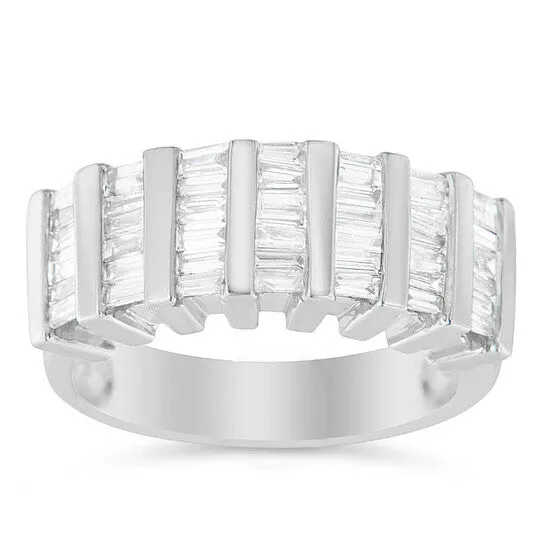 Rings JMS always Original Haus of Brilliance Sterling Silver 1 ct TDW MultiRow Baguette Diamond Ring HI I1I2 Rings JMS always Original Haus of Brilliance Sterling Silver 1 ct TDW MultiRow Baguette Diamond Ring HI I1I2