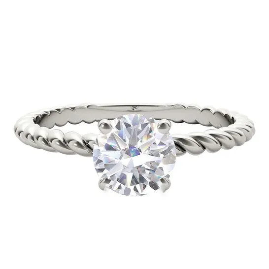 Rings JMS always Original Maulijewels 100 Carat White Moissanite Diamond Engagement Ring For Women In 14K White Gold