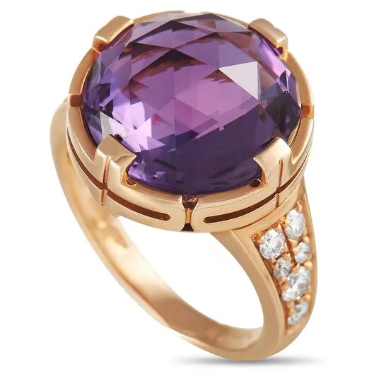 Rings JMS always Original PreOwned Bvlgari Parentesi 18K Rose Gold 030 ct Diamond and Amethyst Ring Rings JMS always Original PreOwned Bvlgari Parentesi 18K Rose Gold 030 ct Diamond and Amethyst Ring